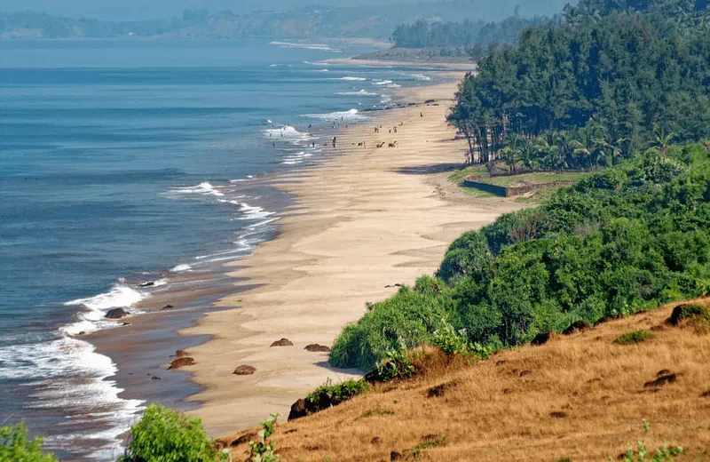 Ganpatipule Beach, a popular tourist destination in Maharashtra, India