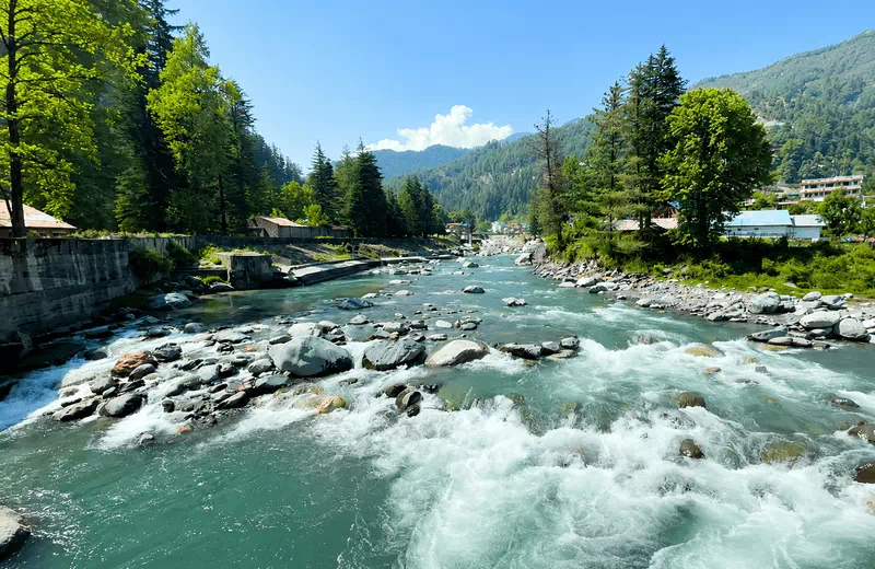 Barot Valley Mountain River Landscape