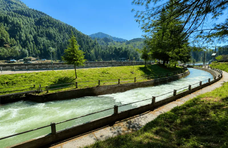 Peaceful Riverside Path in Barot Valley