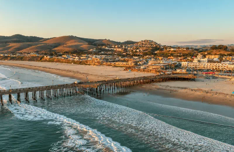 Pismo Beach Pier at sunset, one of the top things to do in Pismo Beach, California.