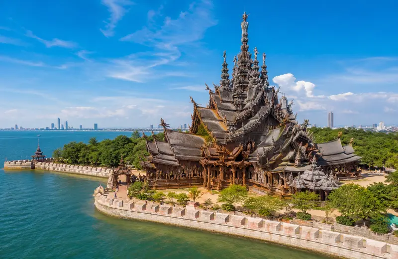 Sanctuary of Truth Pattaya, an all-wood temple rising above the Gulf of Thailand