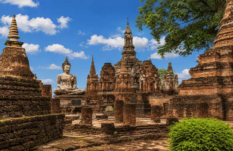 Wat Mahathat Ancient Temple Ruins Sukhothai Thailand